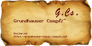 Grundhauser Csegő névjegykártya